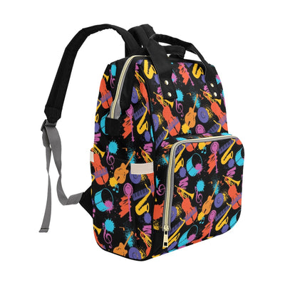 Saxophone Print Design LKS406 Diaper Bag Backpack