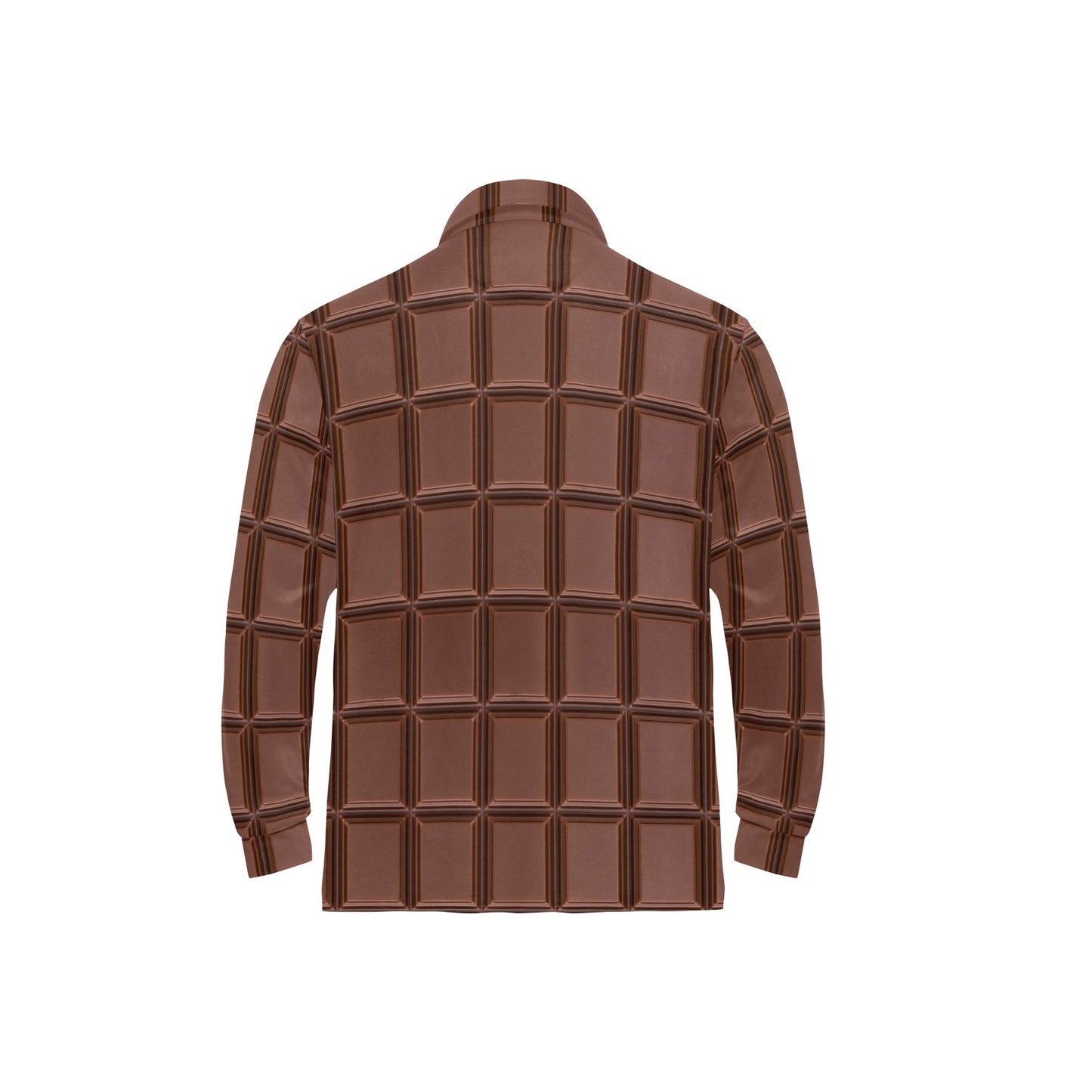 Chocolate Pattern Print Design 03 Long Sleeve Polo Shirt For Men's