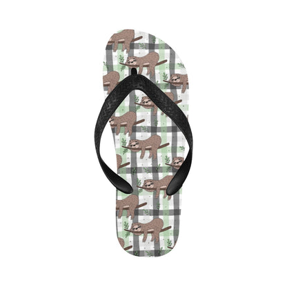 Sloth Print Design LKS301 Flip Flops