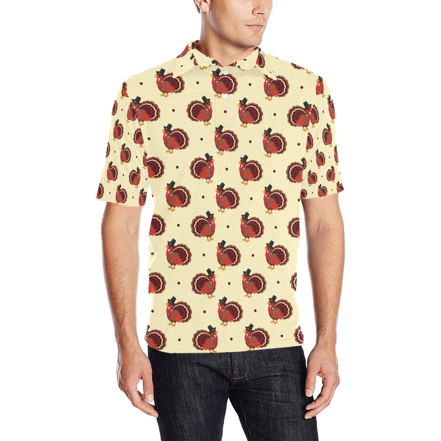 Thanksgiving Print Design LKS3010 Men Polo Shirt
