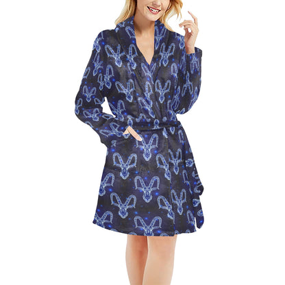 Goat Print Design LKS401 Women's Fleece Robe