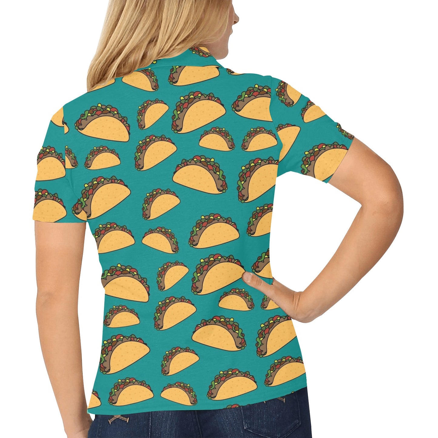 Taco Pattern Print Design TC06 Women's Polo Shirt
