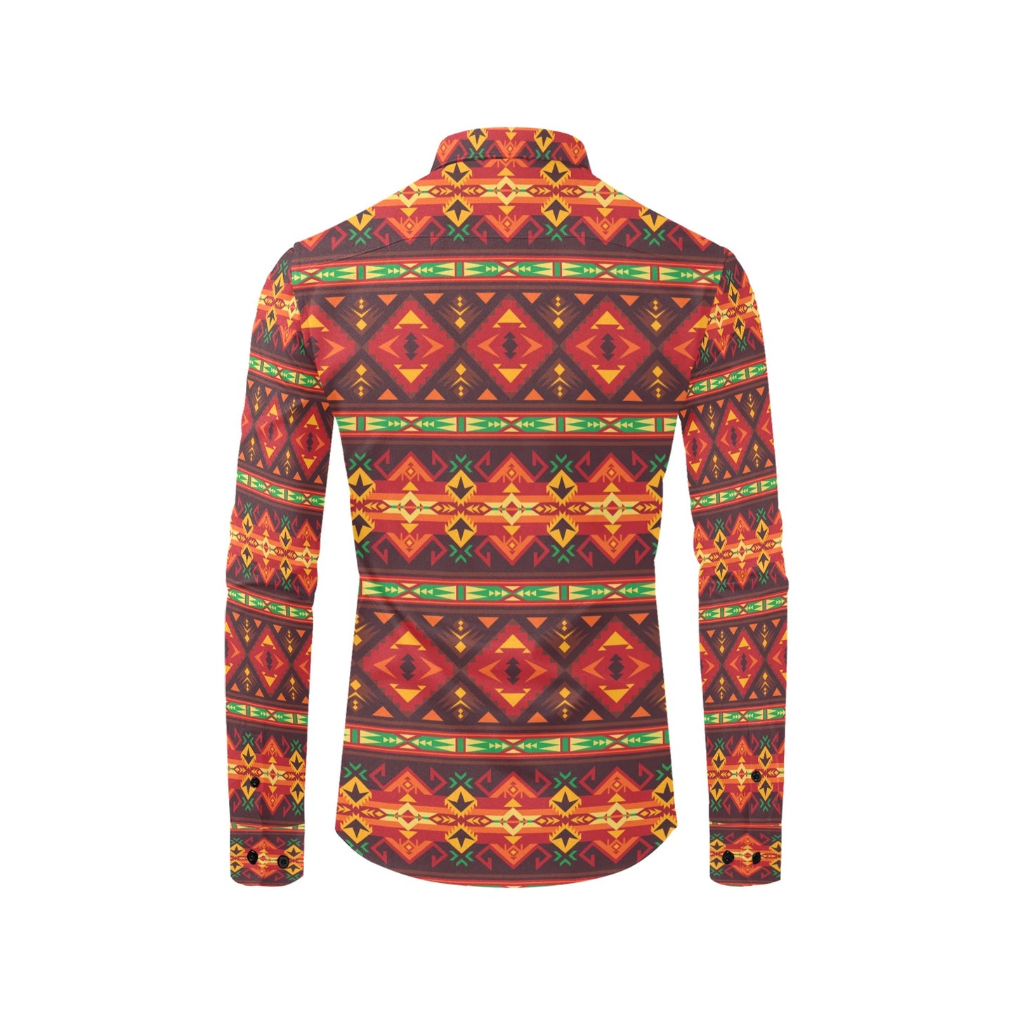 Southwest Pattern Print Design LKS309 Men's Long Sleeve Dress Shirt