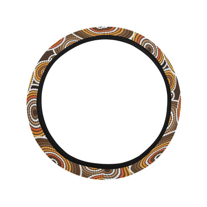 Aboriginal Print Design LKS402 Steering Wheel Cover with Elastic Edge