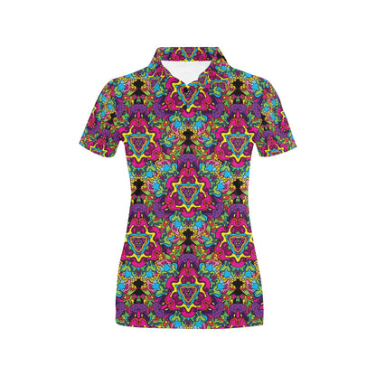 Trippy Print Design LKS303 Women's Polo Shirt
