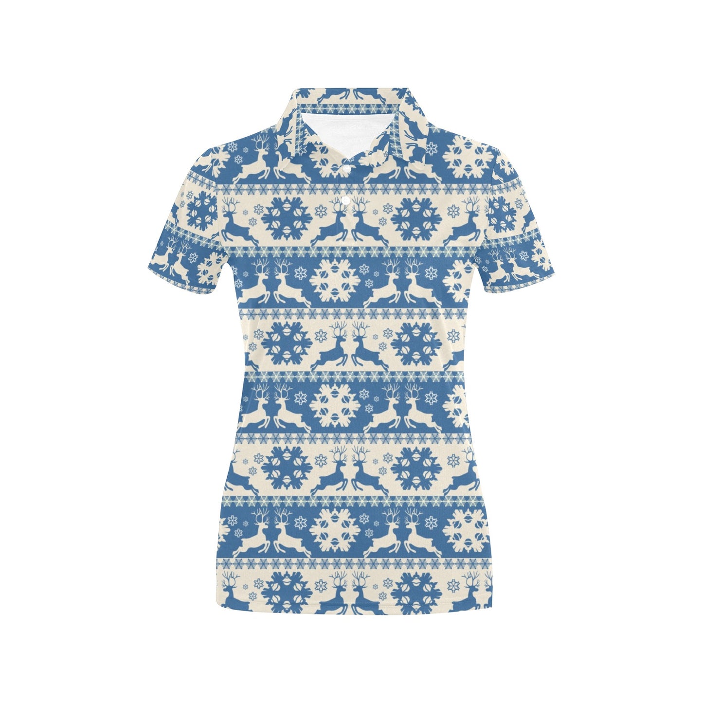 Reindeer Print Design LKS401 Women's Polo Shirt