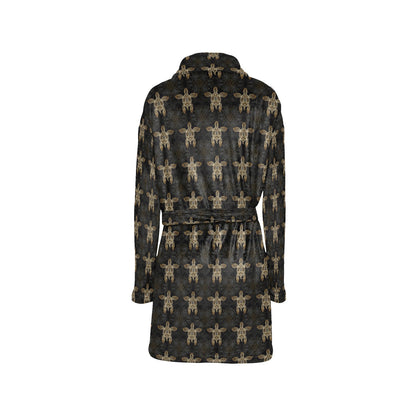 Gold Tribal Turtle Polynesian Design Women's Fleece Robe