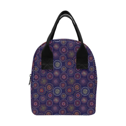 Firework Flower Style Print Design LKS302 Insulated Lunch Bag