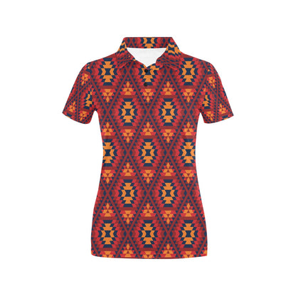 Navajo Pattern Print Design A03 Women's Polo Shirt