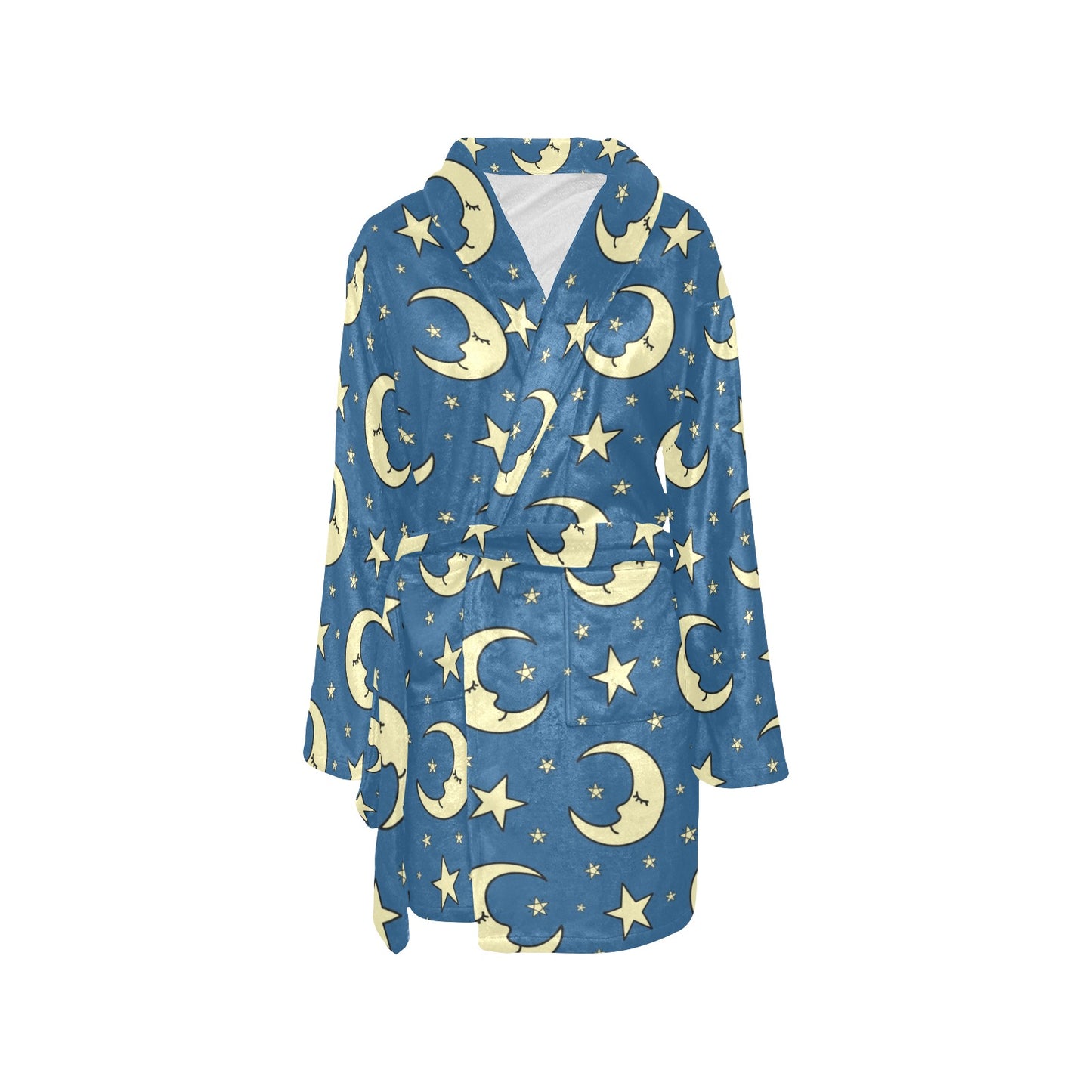 Moon Night Pattern Print Design 03 Women's Fleece Robe