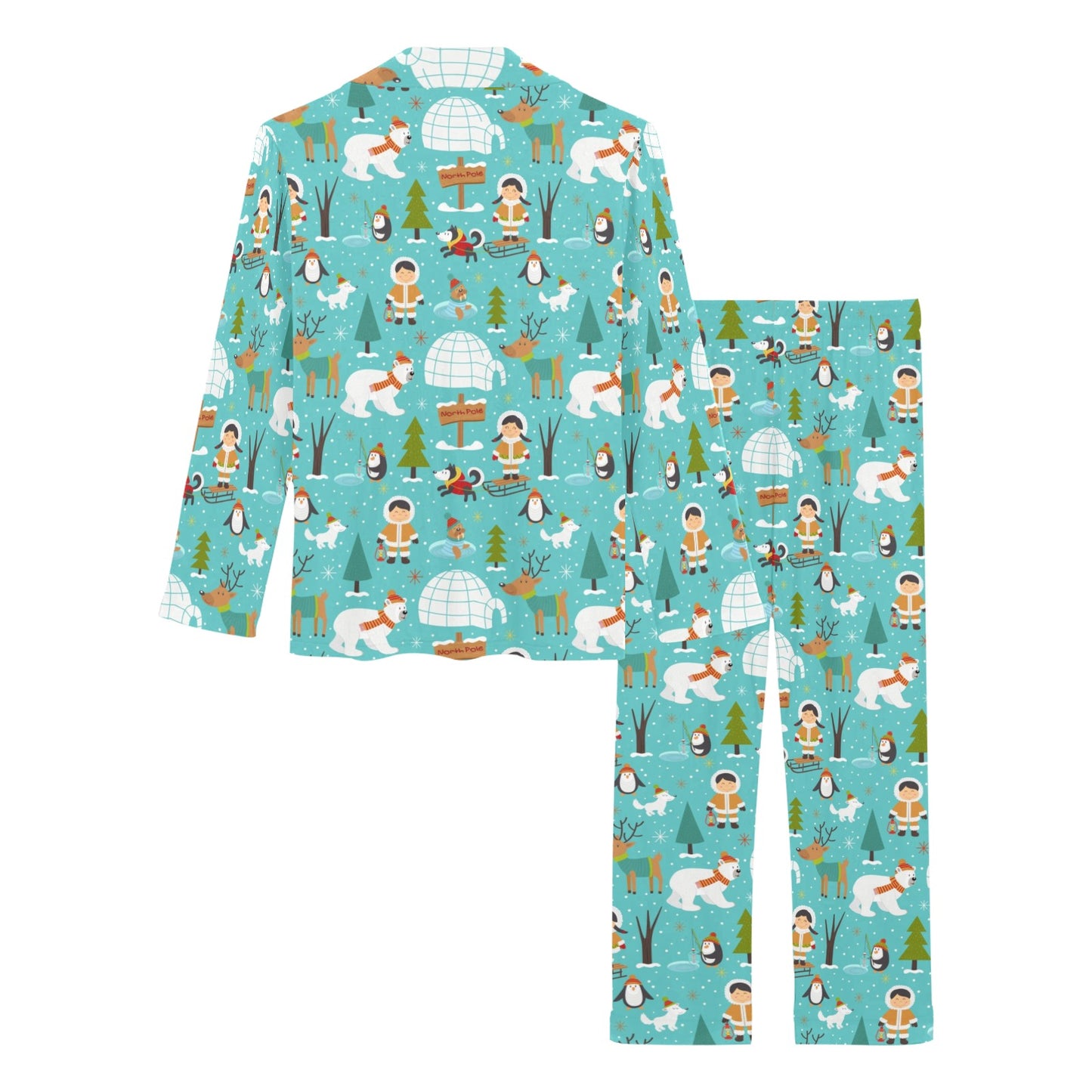 Eskimo Pattern Print Design 01 Women's Long Pajama Set