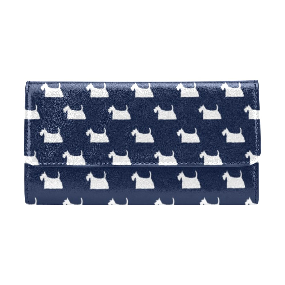 Scottish Terriers Print Design LKS303 Women's Trifold Wallet