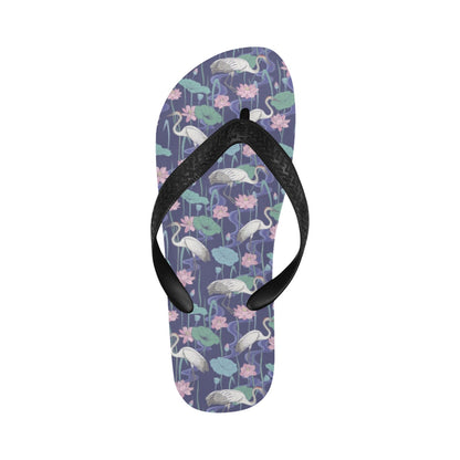 Water Lily Print Design LKS306 Flip Flops