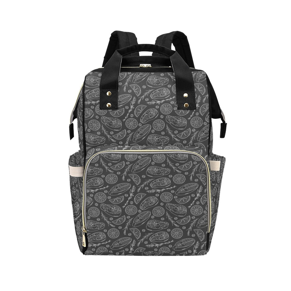 Steak Print Design LKS301 Diaper Bag Backpack