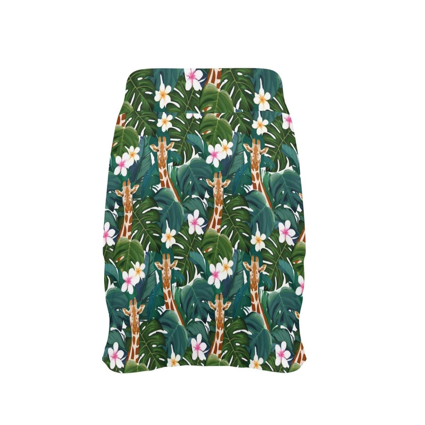 Giraffe Jungle Design Print Women's Golf Skirt with Pocket