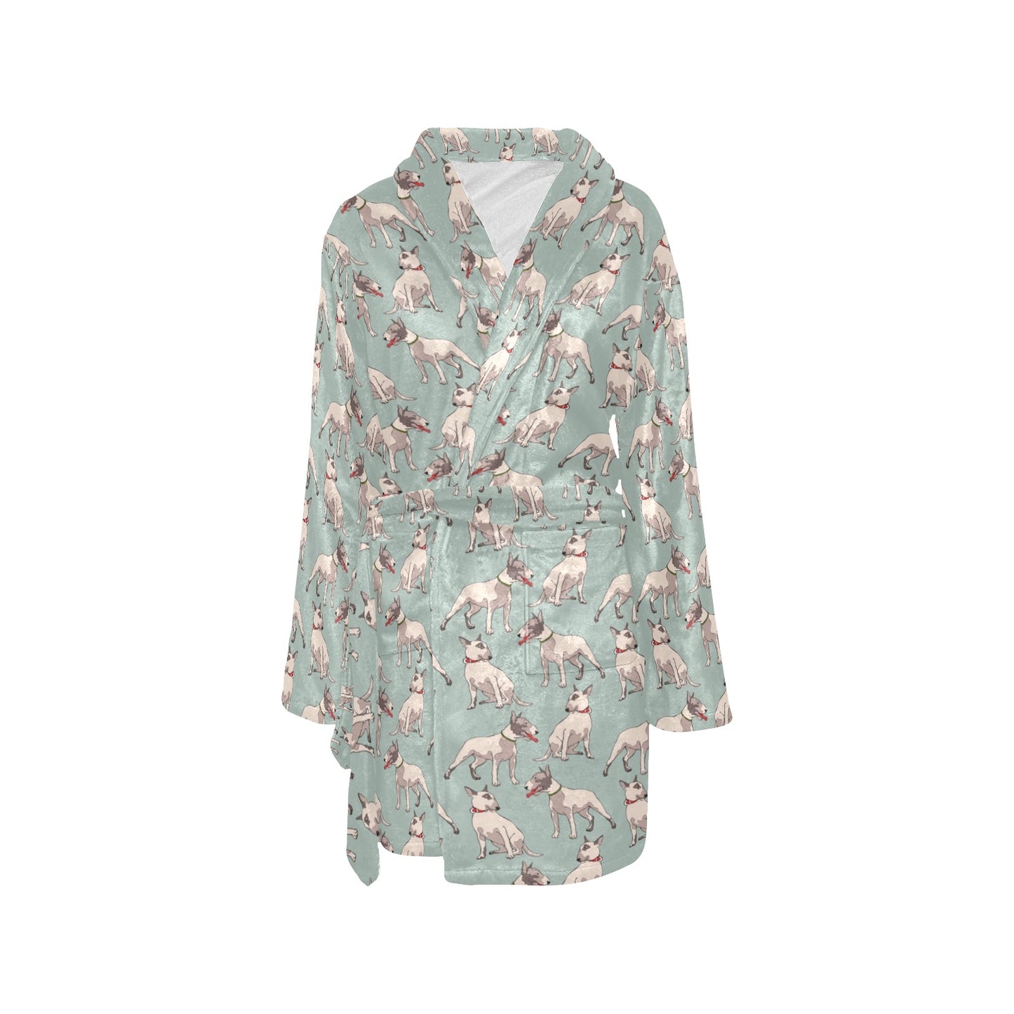 Bull Terrier Cute Print Pattern Women's Fleece Robe