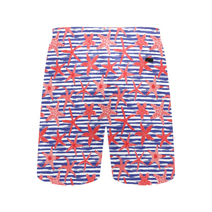 Starfish Print Design LKS401 Men's Swim Trunks Beach Shorts