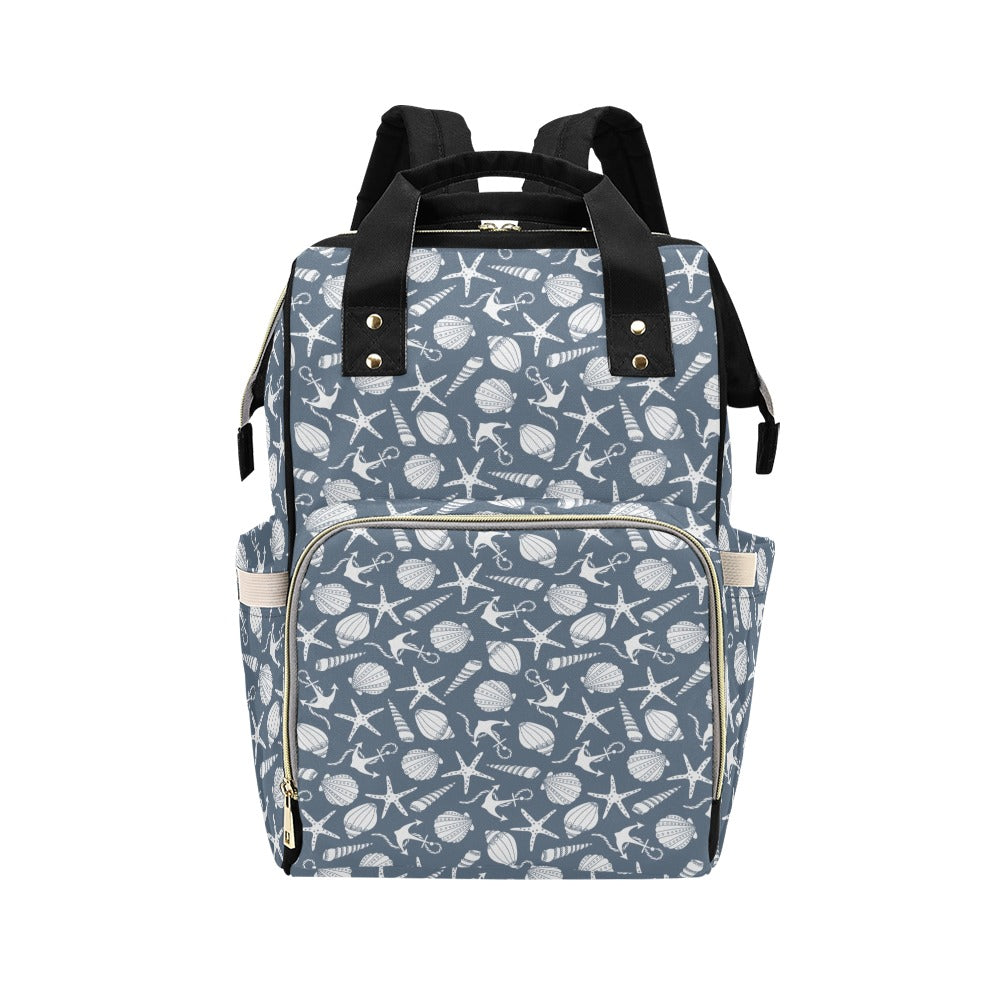 Seashell Print Design LKS306 Diaper Bag Backpack