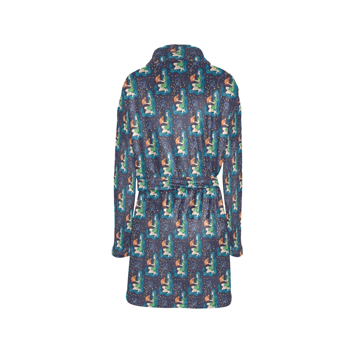 Aquarius Zodiac Pattern Print Design 03 Women's Fleece Robe