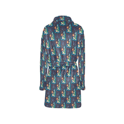 Aquarius Zodiac Pattern Print Design 03 Women's Fleece Robe
