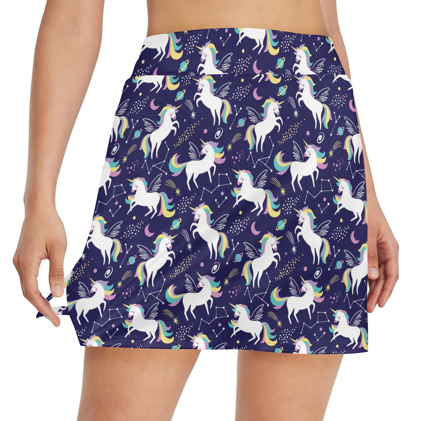 Unicorn Print Design LKS305 17" Golf & Pickleball Skort with Pockets