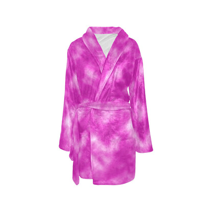 Tie Dye Pink Design Print Women's Fleece Robe