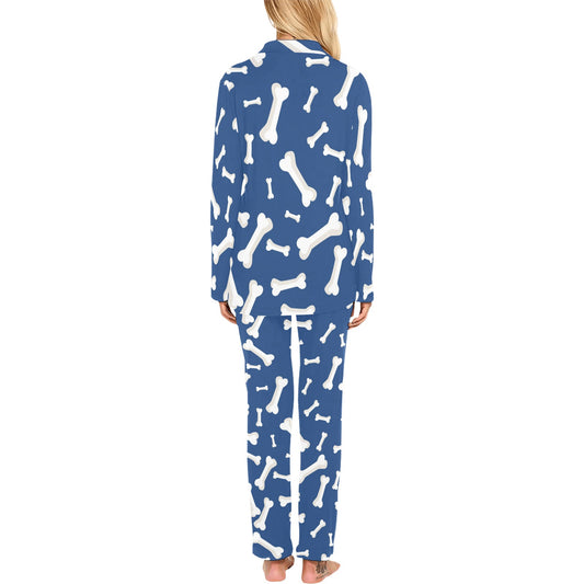 Dog Bone Pattern Print Design 03 Women's Long Pajama Set