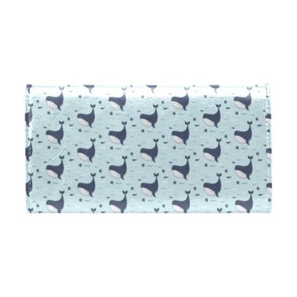 Whale Cute Design Themed Print Women's Trifold Wallet