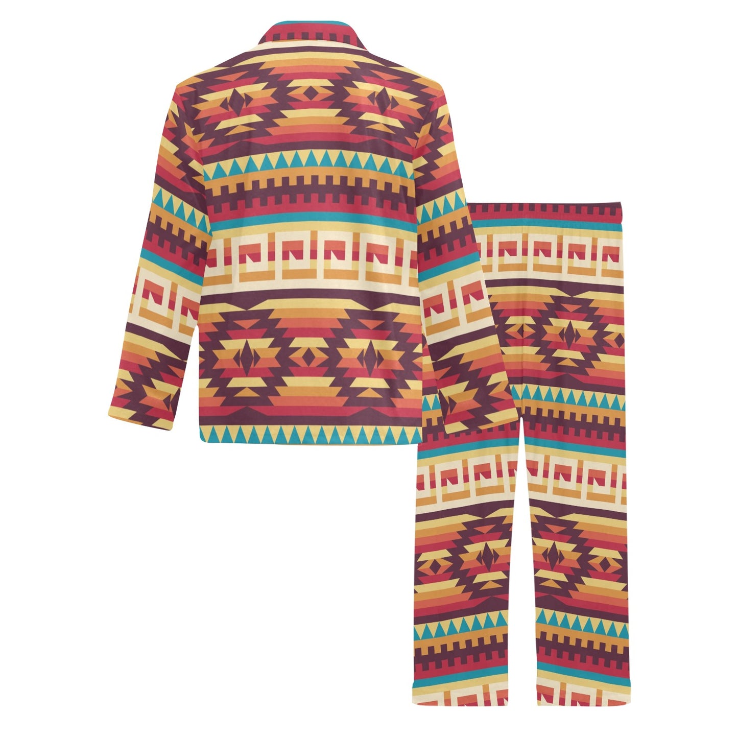 Tribal Aztec Vintage Men's Long Pajama Set
