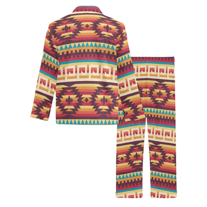 Tribal Aztec Vintage Men's Long Pajama Set
