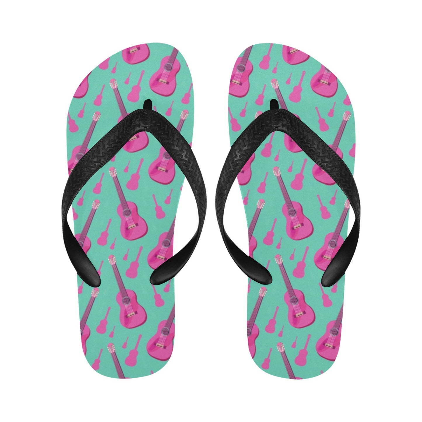 Acoustic Guitar Print Design LKS405 Flip Flops