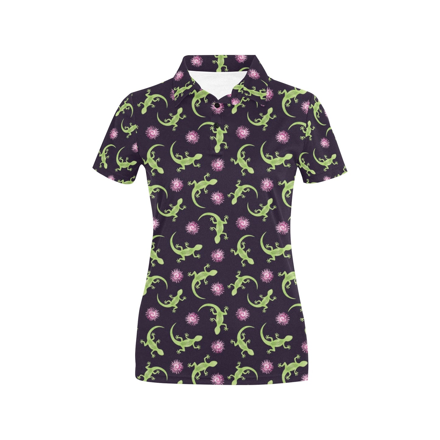 lizard Print Design LKS402 Women's Polo Shirt
