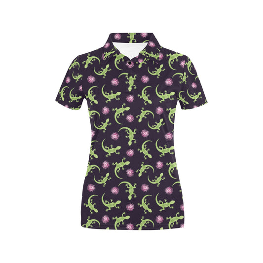 lizard Print Design LKS402 Women's Polo Shirt
