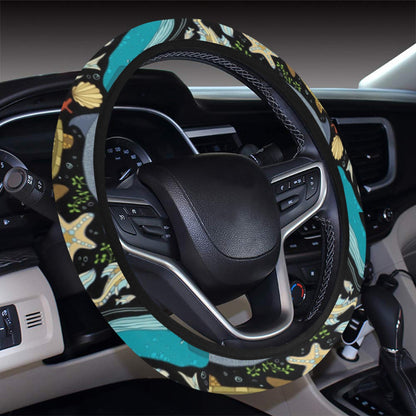 Underwater Animal Print Design LKS301 Steering Wheel Cover with Elastic Edge