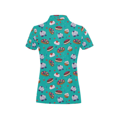 Cake Pattern Print Design 07 Women's Polo Shirt