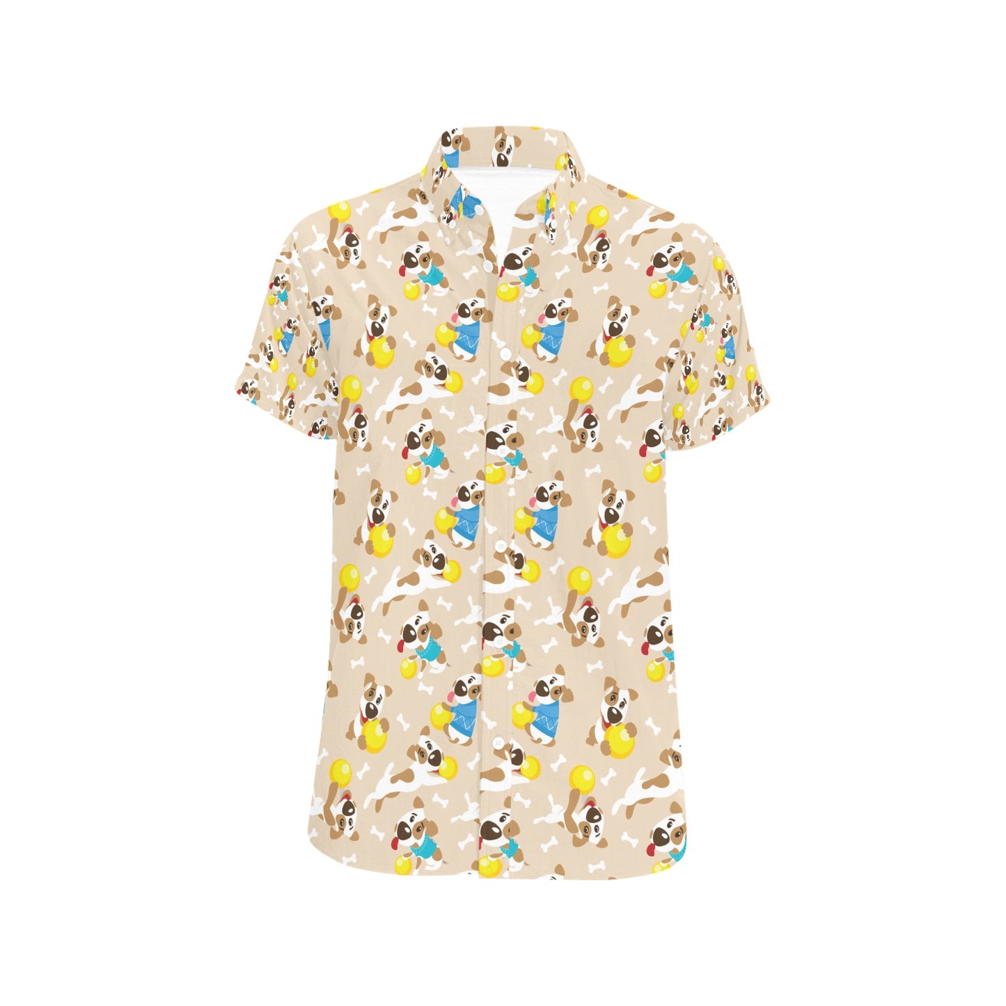 Russell Terriers Cute Print Design LKS304 Men Short Sleeve Button Up Shirt