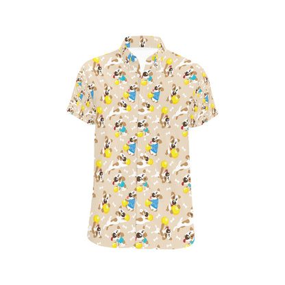 Russell Terriers Cute Print Design LKS304 Men Short Sleeve Button Up Shirt