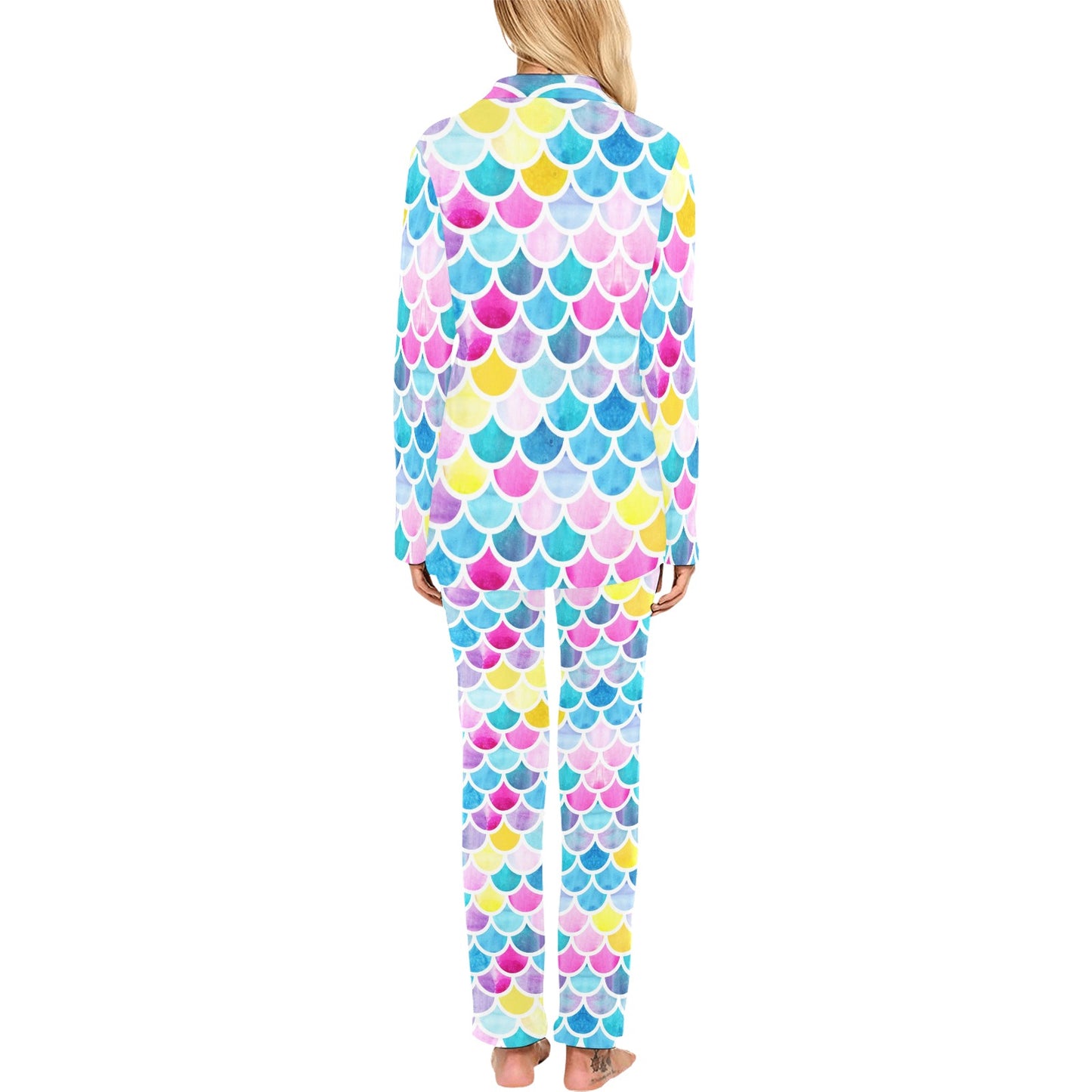 Scales Print Design LKS402 Women's Long Pajama Set