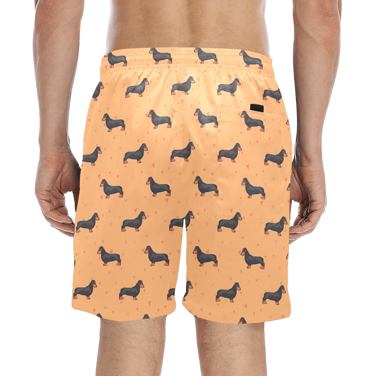 Dachshund Draw Print Pattern Men's Swim Trunks Beach Shorts