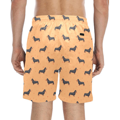 Dachshund Draw Print Pattern Men's Swim Trunks Beach Shorts