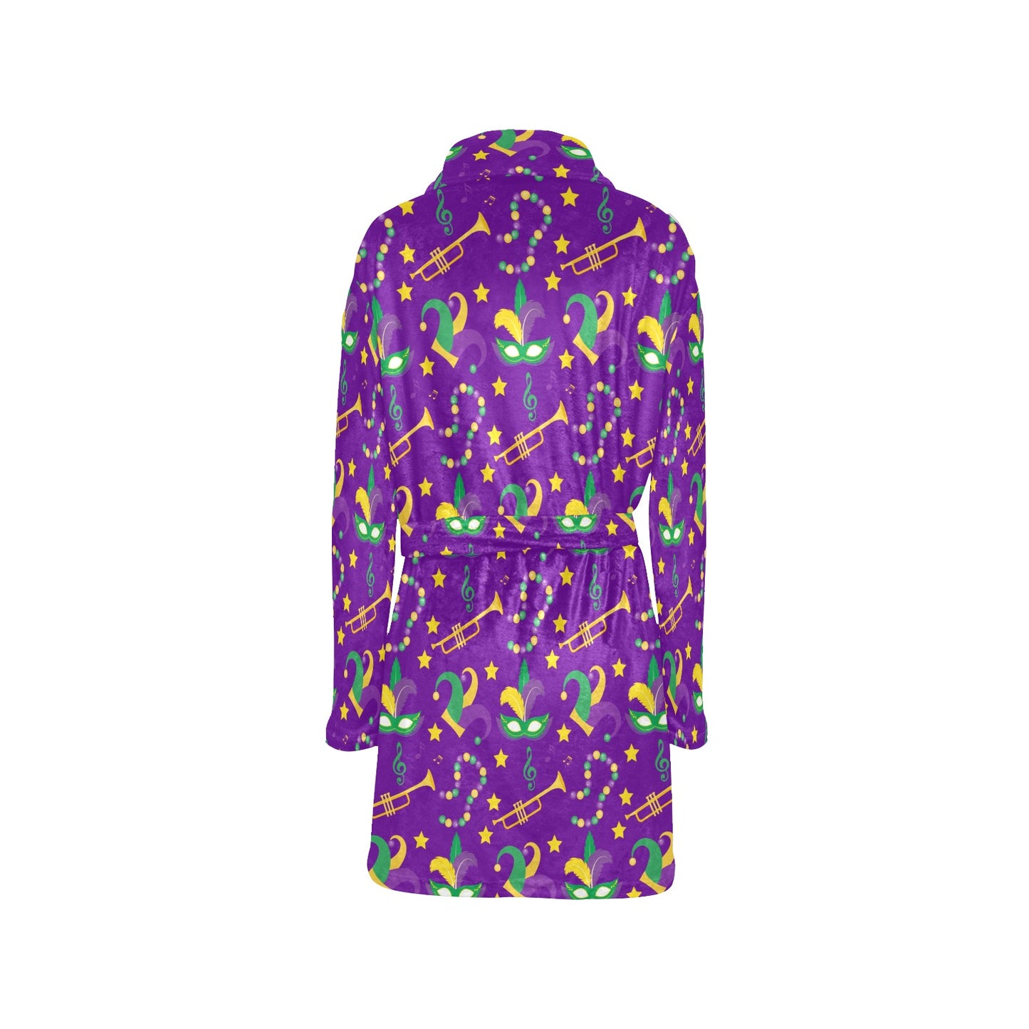 Mardi Gras Pattern Print Design 06 Women's Fleece Robe