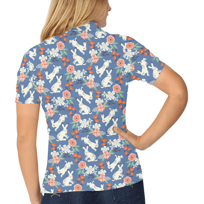 Bunny Pattern Print Design 07 Women's Polo Shirt