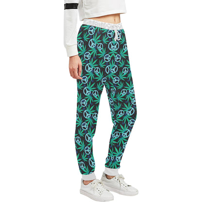 Peace Sign Themed Design Print Unisex Sweatpants