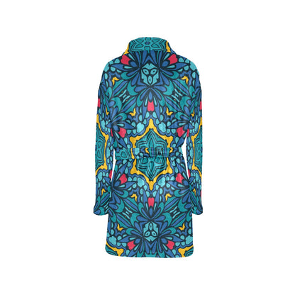 Kaleidoscope Pattern Print Design 04 Women's Fleece Robe