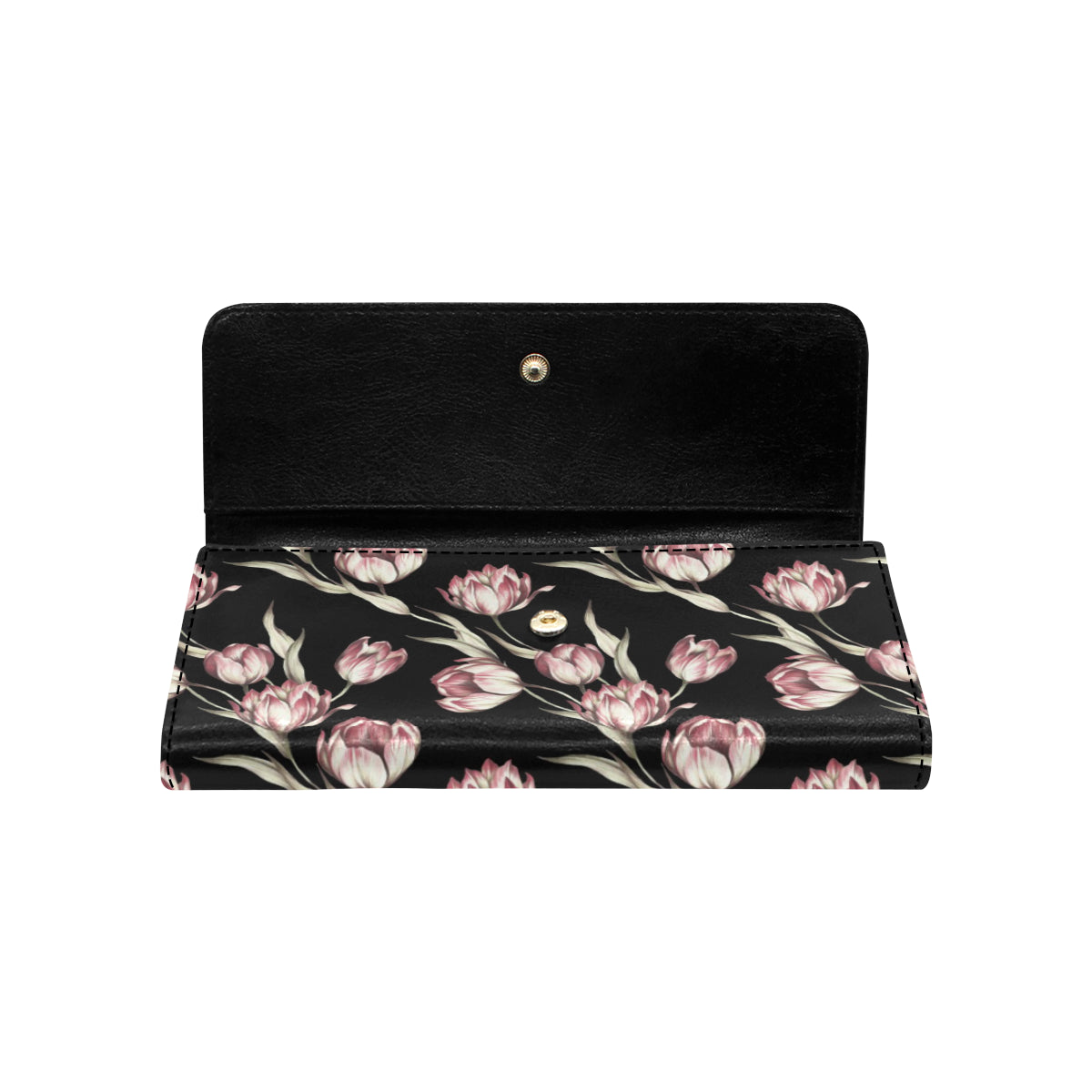Tulip Pink Pattern Print Design TP02 Women's Trifold Wallet
