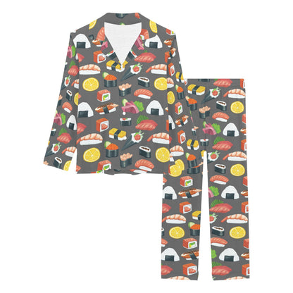 Sushi Pattern Print Women's Long Pajama Set