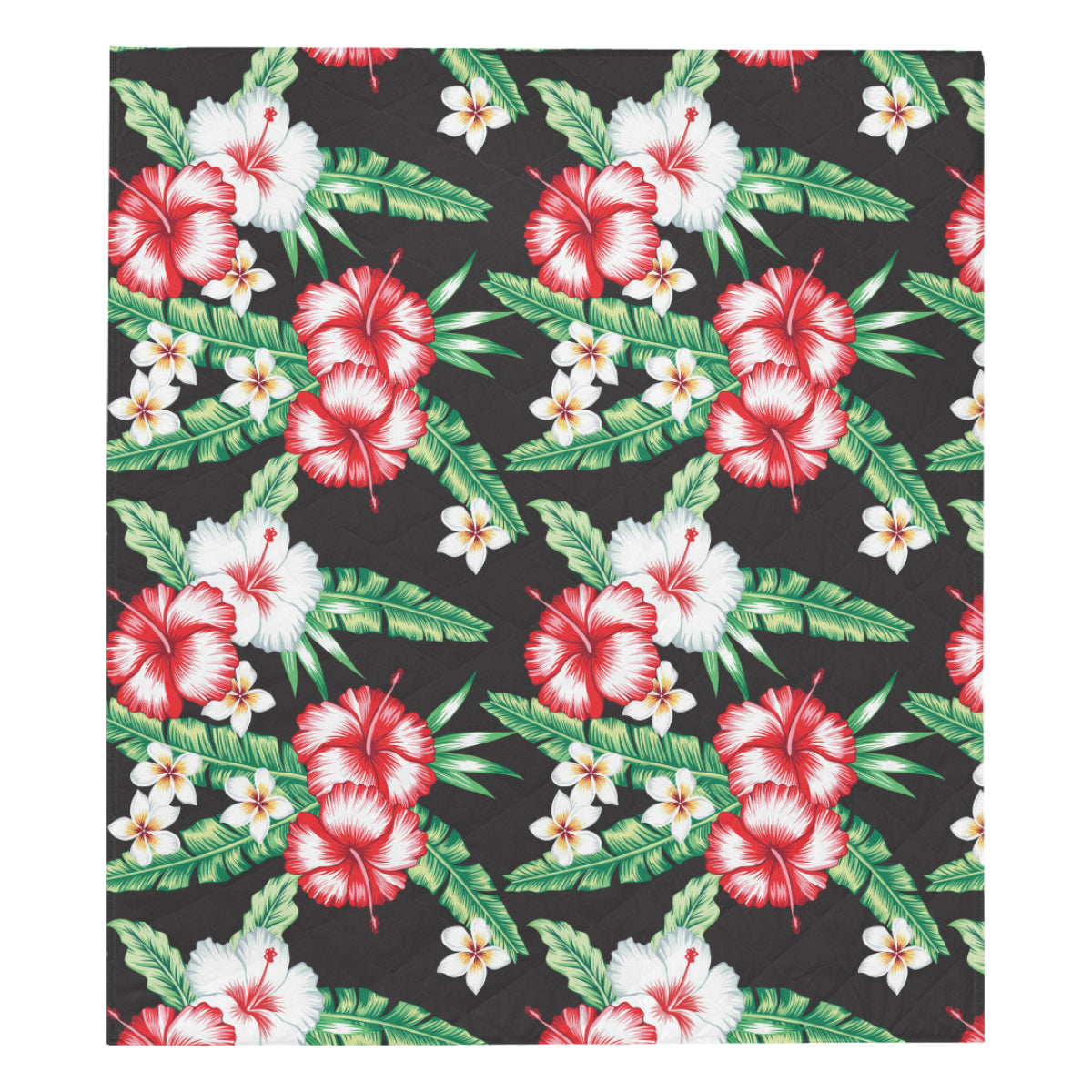 Hawaiian flower tropical leaves Premium Quilt