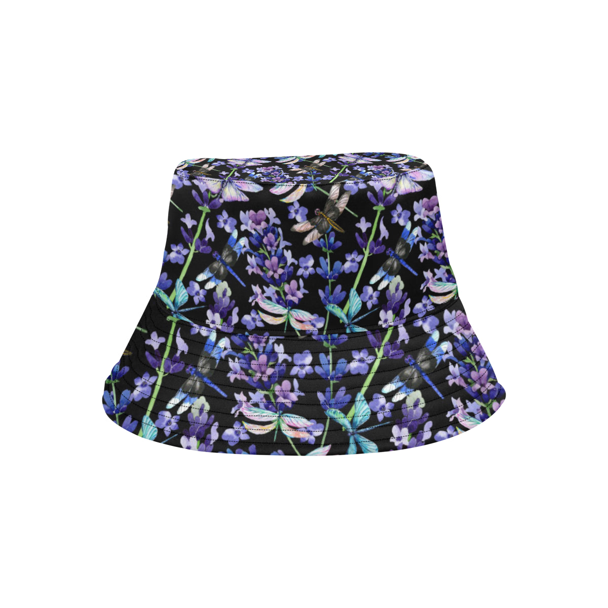 Lavender Dragonfly Pattern Print Design LV03 Unisex Bucket Hat