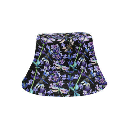 Lavender Dragonfly Pattern Print Design LV03 Unisex Bucket Hat