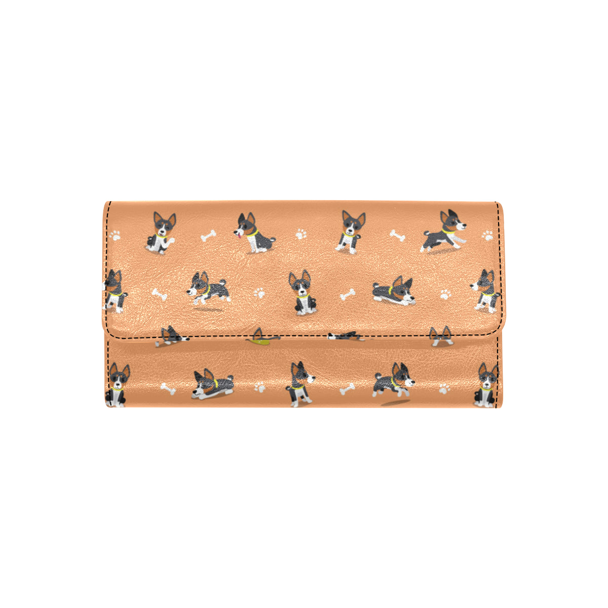 Basenji Pattern Print Design 01 Women's Trifold Wallet
